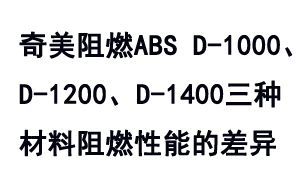 奇美TBBA系列防火級ABS D-1000、D-1200及D-1400之間的阻燃性能差異